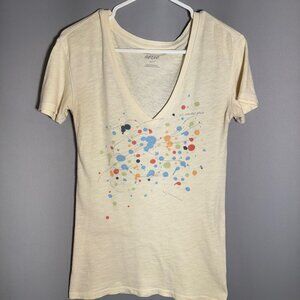 Aerie 'All Over the Place' V-Neck T-Shirt, Womens Size XSmall